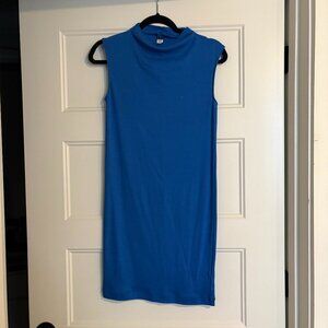 NW0T OLD NAVY Blue Sleeveless Knit Mini Dress with Mock Neck | Size M